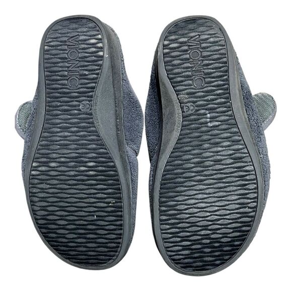 Vionic | Orthopedic Gray Plush Hook and Loop Closure Slippers 6 - Picture 8 of 10